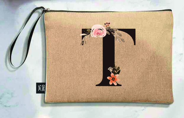 Bolso de mano letra t una pieza (diseño variado) (25×18×1 )